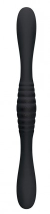 Черный двойной вибромассажер 2FER Dual Massager - 36 см. фото 1 — pink-kiss