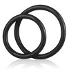 Набор из двух черных силиконовых колец разного диаметра SILICONE COCK RING SET фото 2 — pink-kiss