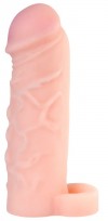 Фаллическая насадка с кольцом для фиксации - 17 см. фото 2 — pink-kiss