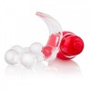 Виброкольцо с язычком и красным виброэлементом Overtime фото 2 — pink-kiss