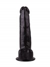 Фаллоимитатор с мошонкой на присоске чёрного цвета - 16,5 см. фото 3 — pink-kiss