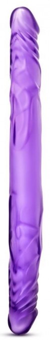 Фиолетовый двусторонний фаллоимитатор 14 Inch Double Dildo - 35 см.  фото 1 — pink-kiss