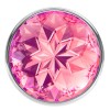 Большая серебристая анальная пробка Diamond Pink Sparkle Large с розовым кристаллом - 8 см. фото 3 — pink-kiss