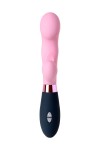 Розовый вибромассажер Ornella с клиторальным стимулятором - 21,5 см. фото 2 — pink-kiss