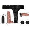 Страпон с вагинальной пробкой и вибрацией Ultra Passionate Harness - 16 см. фото 2 — pink-kiss