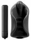 Чёрный мастурбатор Vibrating Silicone Stimulator с вибрацией фото 2 — pink-kiss