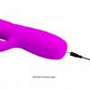 Лиловый вибратор с клиторальным стимулятором Melanie - 20,5 см. фото 6 — pink-kiss