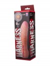 Телесная изогнутая насадка на Harness с коннектором BLACK LINE - 17 см. фото 2 — pink-kiss