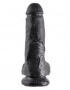 Чёрный фаллоимитатор 8" Cock with Balls - 21,3 см. фото 1 — pink-kiss