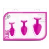 Набор розовых анальных пробок с прозрачным кристаллом-сердечком Bling Plugs Training Kit фото 2 — pink-kiss