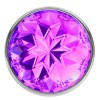 Большая серебристая анальная пробка Diamond Purple Sparkle Large с фиолетовым кристаллом - 8 см. фото 3 — pink-kiss