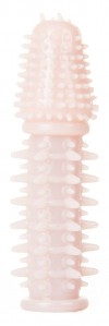 Телесная шипованная насадка на пенис с выпуклой головкой - 13,5 см. фото 1 — pink-kiss