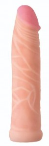 Телесная насадка без мошонки на Harness с коннектором BLACK LINE - 17,5 см. фото 1 — pink-kiss
