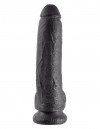 Чёрный фаллоимитатор 9" Cock with Balls - 22,9 см. фото 1 — pink-kiss