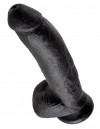 Чёрный фаллоимитатор 9" Cock with Balls - 22,9 см. фото 2 — pink-kiss