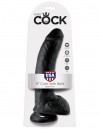 Чёрный фаллоимитатор 9" Cock with Balls - 22,9 см. фото 4 — pink-kiss