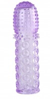 Насадка гелевая фиолетовая с точками, шипами и наплывами - 13,5 см. фото 1 — pink-kiss