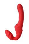 Красный безремневой страпон с вибрацией фото 3 — pink-kiss