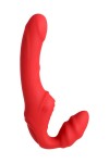 Красный безремневой страпон с вибрацией фото 5 — pink-kiss