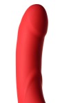 Красный безремневой страпон с вибрацией фото 11 — pink-kiss