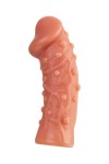 Реалистичная удлиняющая насадка с дополнительной стимуляцией - 16,5 см. фото 4 — pink-kiss