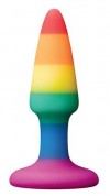 Разноцветная анальная втулка RAINBOW ANAL PLUG MINI - 9 см. фото 1 — pink-kiss