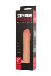 Телесная насадка-удлинитель Extension sleeve с подхватом - 17 см. фото 2 — pink-kiss