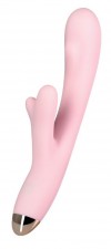 Розовый вибромассажер MERYL со стимулятором клитора - 22,5 см. фото 1 — pink-kiss