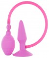 Розовая анальная пробка с расширением Inflatable Butt Plug Small - 10 см. фото 1 — pink-kiss