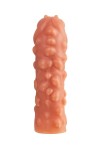 Телесная, покрытая пузырьками насадка на член - 16,5 см. фото 3 — pink-kiss