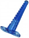 Синий спиралевидный анальный конус - 17 см. фото 4 — pink-kiss