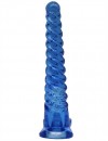 Синий спиралевидный анальный конус - 17 см. фото 5 — pink-kiss