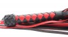 Черно-красная плеть с плетеной ромбовидной ручкой - 58 см. фото 2 — pink-kiss