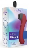 Бордовый вакуумный вибростимулятор с нагреваемой ручкой Halo 2 - 22,5 см. фото 3 — pink-kiss
