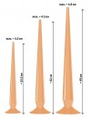 Набор из 3 телесных удлиненных анальных пробок Super Long Flexible Butt Plug Set фото 6 — pink-kiss