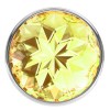 Большая серебристая анальная пробка Diamond Yellow Sparkle Large с жёлтым кристаллом - 8 см. фото 3 — pink-kiss