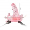 Розовая вибробабочка с фаллосом на регулируемых ремешках фото 3 — pink-kiss