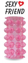 Открытая розовая насадка на фаллос - 6,4 см. фото 1 — pink-kiss