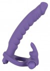 Фиолетовая насадка на пенис для двойной стимуляции Los Analos - 16 см. фото 1 — pink-kiss