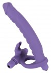 Фиолетовая насадка на пенис для двойной стимуляции Los Analos - 16 см. фото 2 — pink-kiss