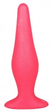 Розовая анальная пробка с узеньким кончиком - 14 см. фото 1 — pink-kiss