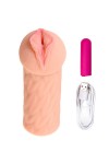 Телесный реалистичный мастурбатор-вагина Elegance.005 с вибрацией фото 7 — pink-kiss