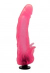 Розовая насадка для страпона с клиторальными лепестками - 18,5 см. фото 1 — pink-kiss