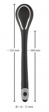 Черный гибкий уретральный стимулятор с вибрацией Vibrating Bendable Dilator - 13,5 см. фото 9 — pink-kiss