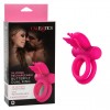 Розовое эрекционное виброкольцо Silicone Rechargeable Dual Butterfly Ring фото 2 — pink-kiss