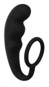 Чёрное эрекционное кольцо с анальным стимулятором Mountain Range Anal Plug фото 1 — pink-kiss