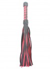 Черно-красная клеть с плетеной ручкой с ромбовидным узором - 45 см. фото 2 — pink-kiss