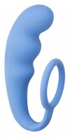 Голубое эрекционное кольцо с анальным стимулятором Mountain Range Anal Plug фото 1 — pink-kiss