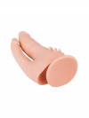 Двойной фаллоимитатор с шипами для массажа клитора - 17 см. фото 5 — pink-kiss