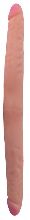 Двусторонний лесбийский фаллоимитатор из неоскин - 43 см. фото 1 — pink-kiss